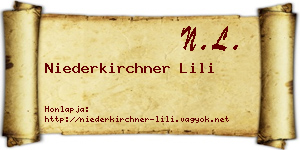 Niederkirchner Lili névjegykártya